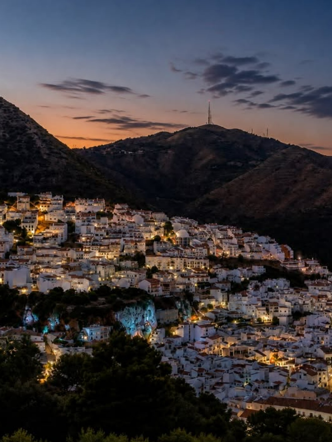 White houses in the village of Ojén, Málaga